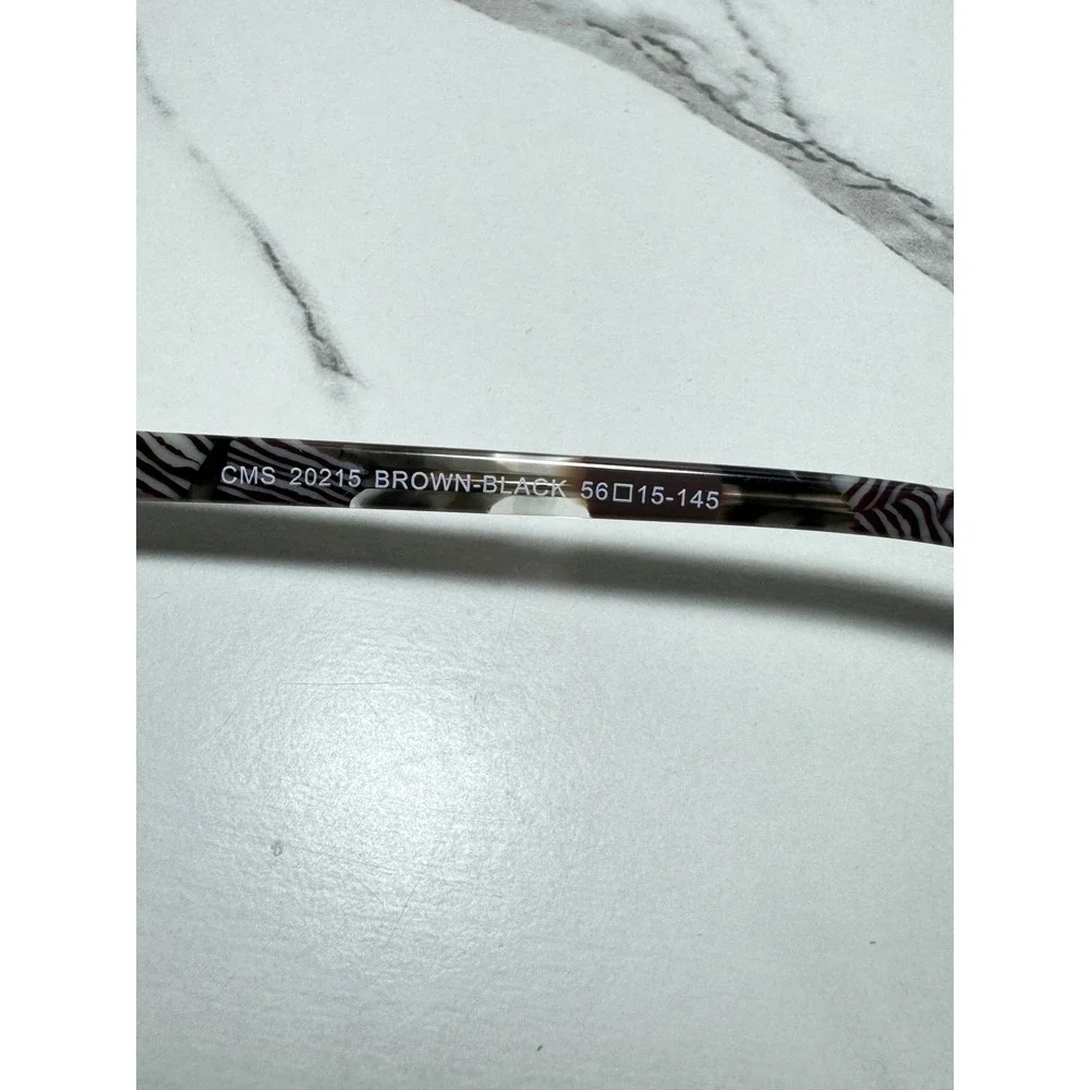 Chelsea Morgan CMS 20215 Brown Black Zebra Print Cat Eye Eyeglasses 56-15-145